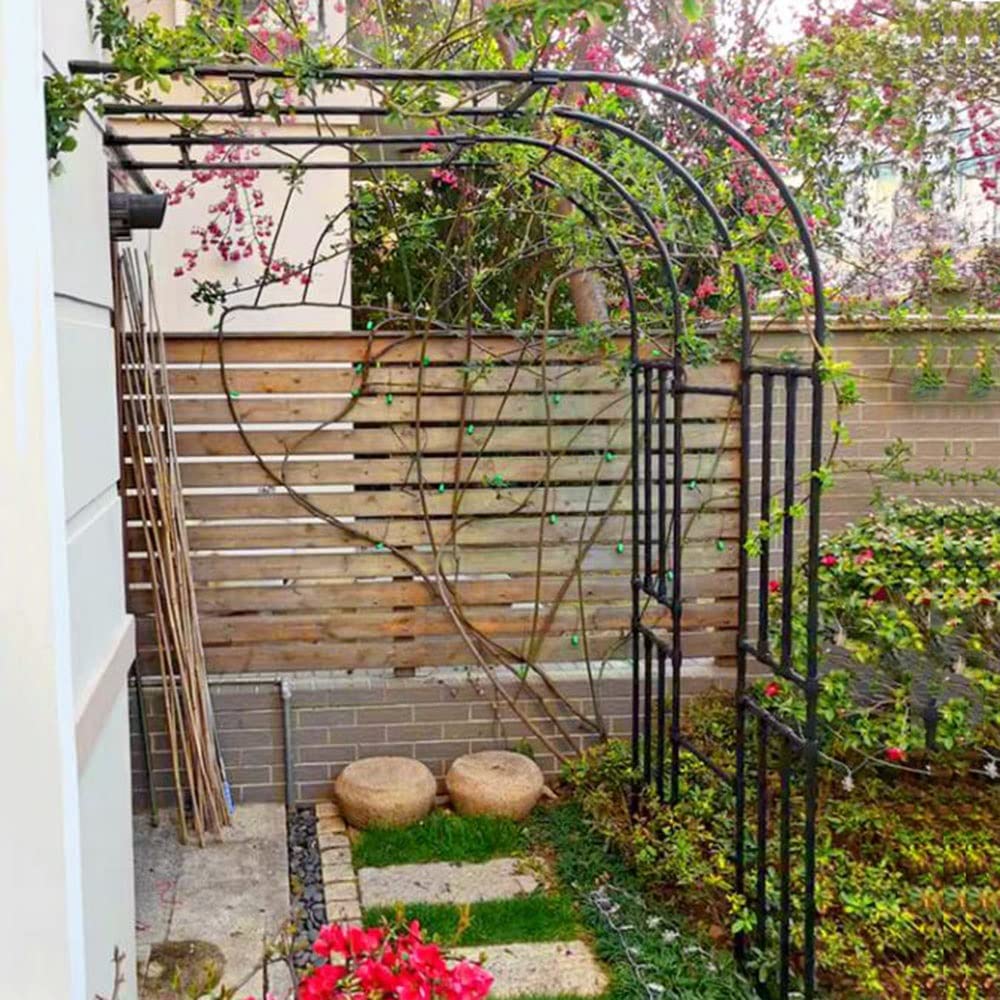 Metall Gartenbögen Rankgitter für Rosenpflanzen - Wandmontage Pergola mit Schwerlaststütze, witterungsbeständiges Harz - Perfekt für Gartendekoration und Pflanzenunterstützung