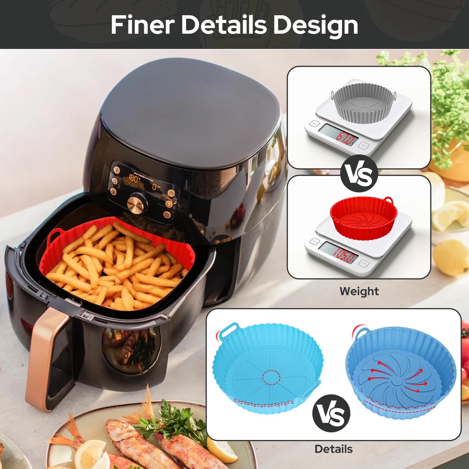 Alyvisun Air Fryer Silicone Liners - Image 4