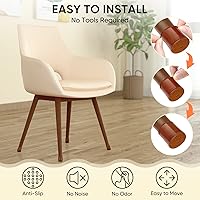 Vista 6 de BALEINE Paquete de 32 protectores de silicona para patas de silla, tapas protectoras de patas de taburete, tapas antideslizantes para patas de silla