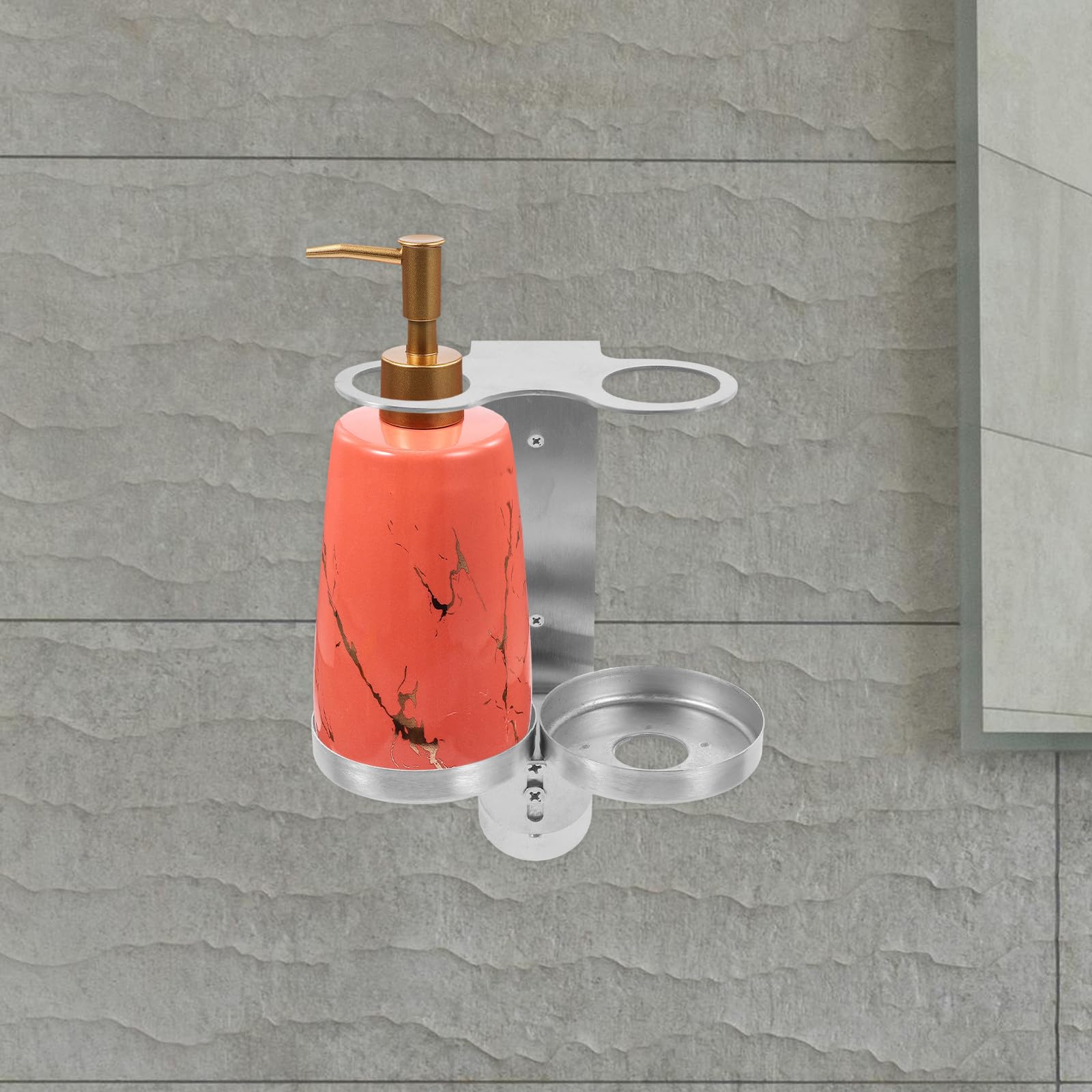 Gatuida Dispensador de Loción y Jabón de Acero Inoxidable sin Taladro, Soporte para Botellas de Champú y Jabón de Manos, Diseño Moderno, Adecuado para Baño y Ducha