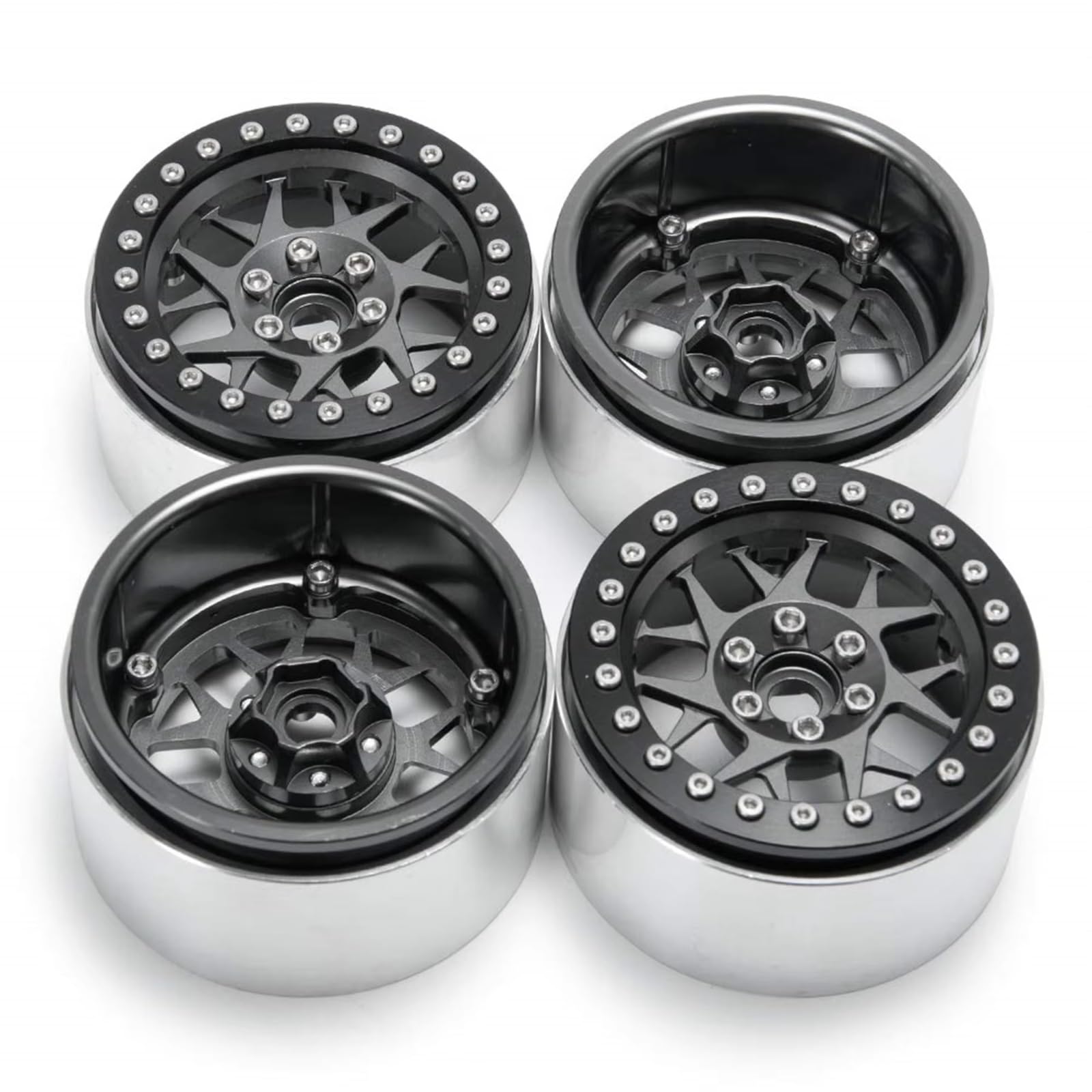 2. Eslingas Barro Alumbre para Axial para SCX10 90046 1/10 Parts Piezas | Pieza coche RC llantas aluminio guardabarros eliminan residuos tracción constante hexagonal 12mm