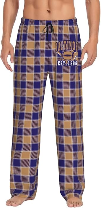 Mens Pajama Pants Comfy Lightweight Plaid Drawstring Pajama Lounge Sleep Pants with Pockets