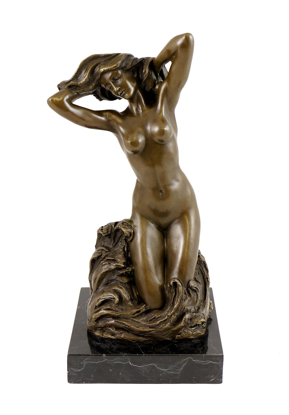 Kunst & Ambiente - Baigneuse (1880) / Frauenakt - signiert - Auguste Rodin Skulpturen Kaufen - Deko Figuren - Erotik Büste - Nackte Frau edel - Wohndeko in Bronze