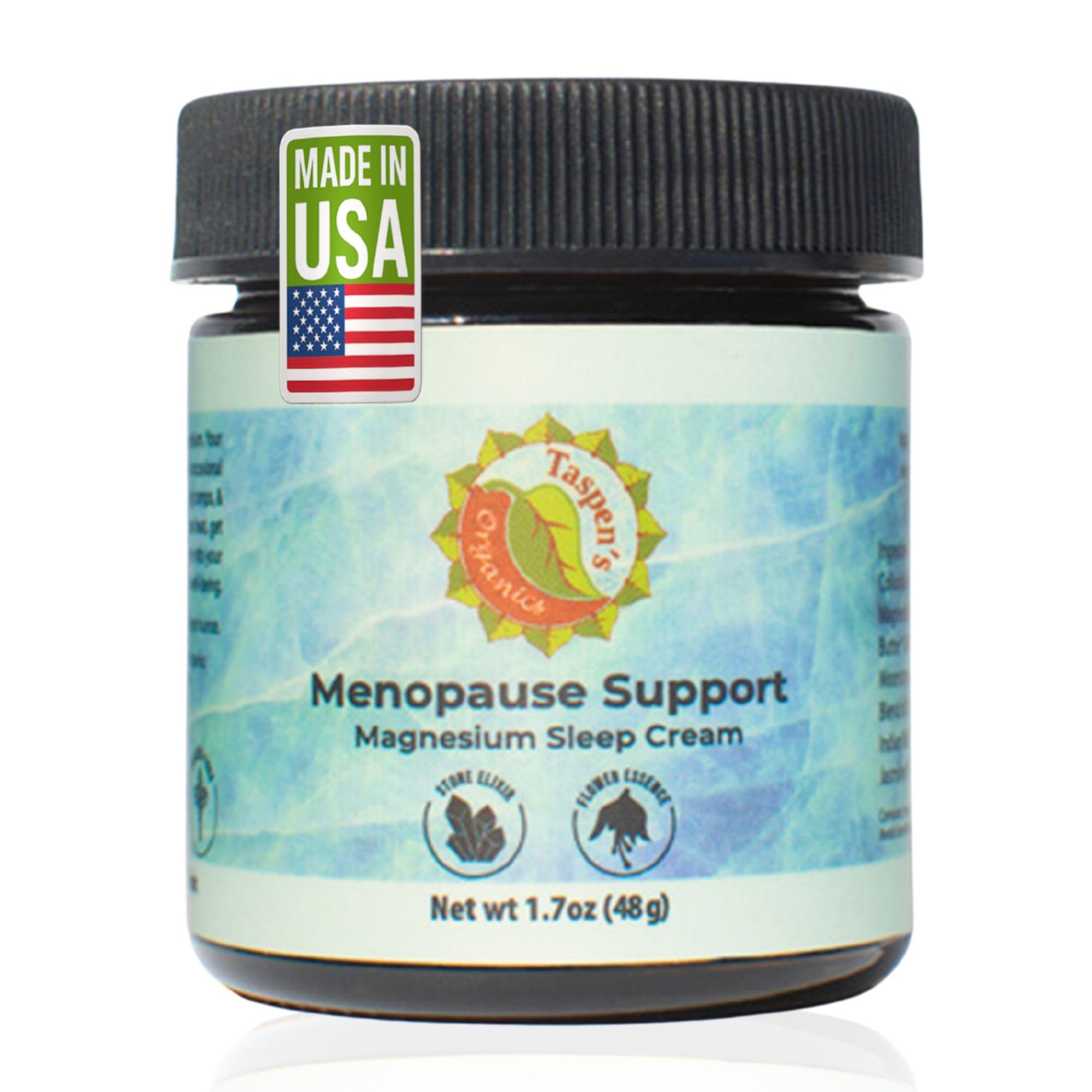 Taspen's Organics Menopause Support Magnesium Sleep Cream – Natural Cooling Relief for Hot Flashes & Night Sweats | Promotes Relaxation & Sleep |