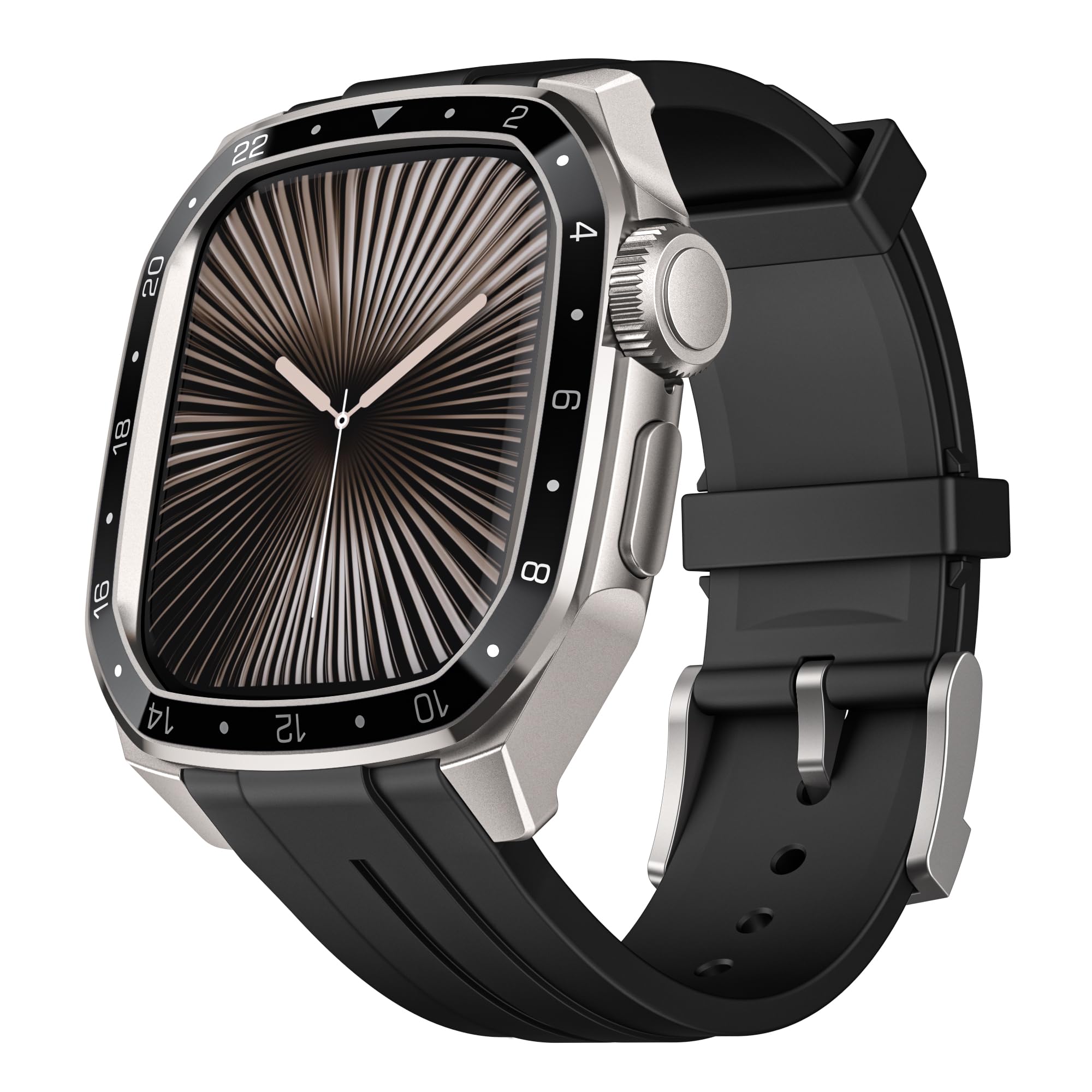 Armband mit Hüllen Kompatibel mit Apple Watch 46mm (Serie 11 10) Band,Robuste Stoßfeste Metall Hüllen Silikon Armband für Apple Watch 46mm (Serie 10 11) Damen Herren,Titan Schwarz