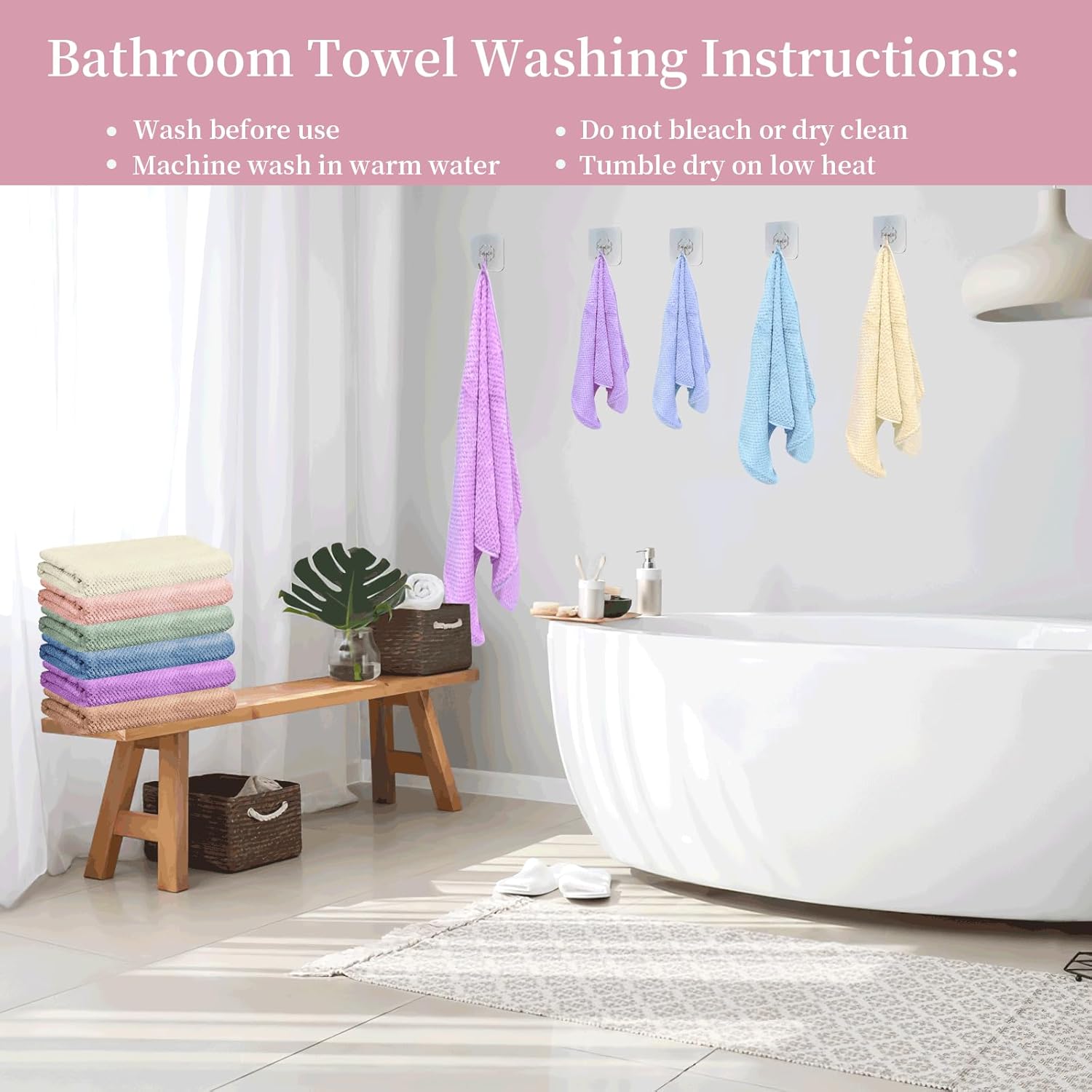 36 Pcs Bath Towels Sets with 9 Colors,Coral Velvet, 9 Bath Cloths, 9 Hand Towels, and 18 Wash Cloths for Shower, Spa, Hotel Gift