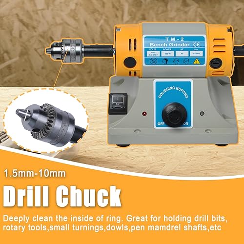 Miniatura 3 de TM-2 - Pulidora de joyas versátil, molinillo de banco de velocidad ajustable, máquina pulidora con accesorio para joyas, metal, madera, roca dental,