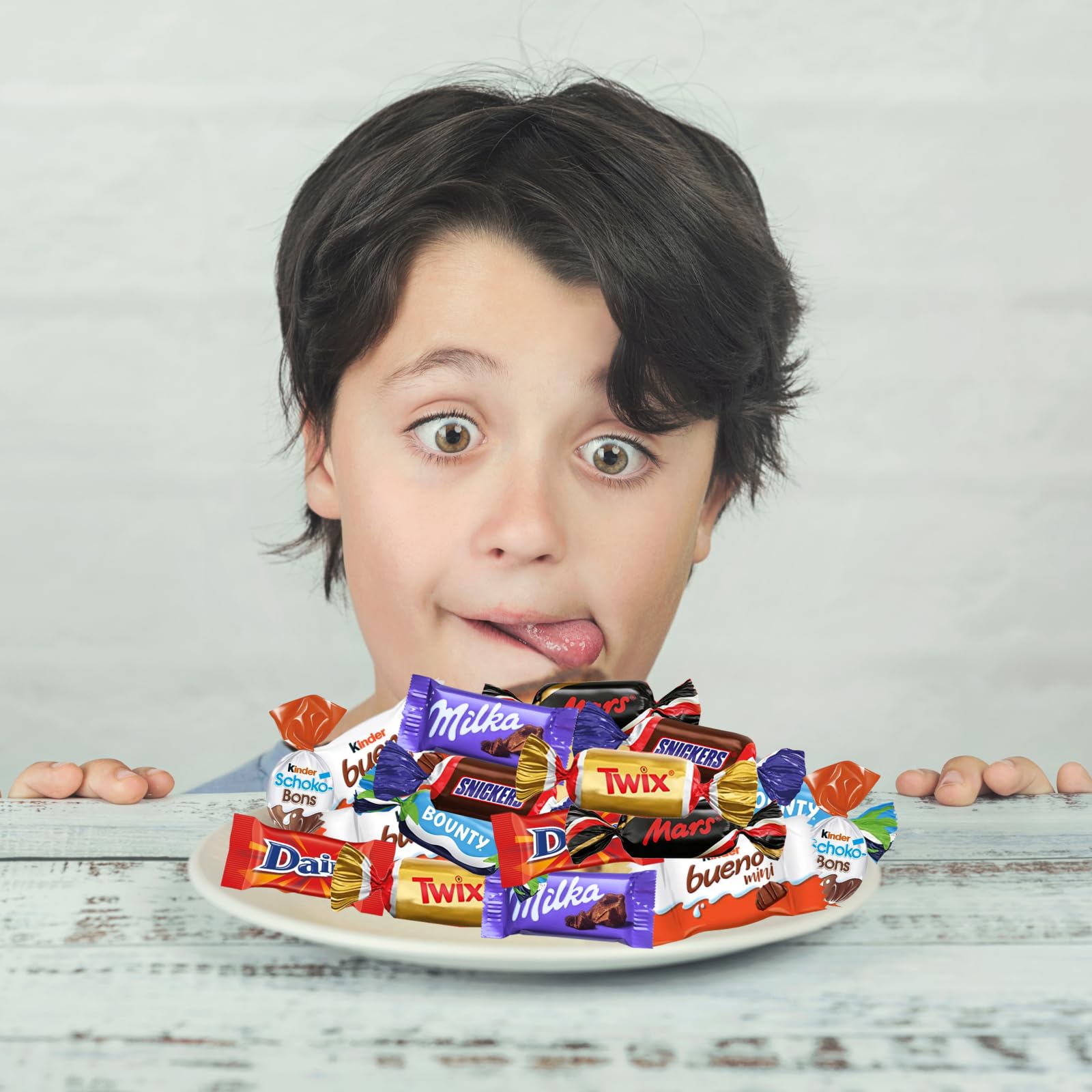 MIX CHOCOLATÉ | Assortiment de Bonbons au chocolat Kinder, Célébrations, Milka, Daim | 490g de Friandises emballées individuellement à Offrir