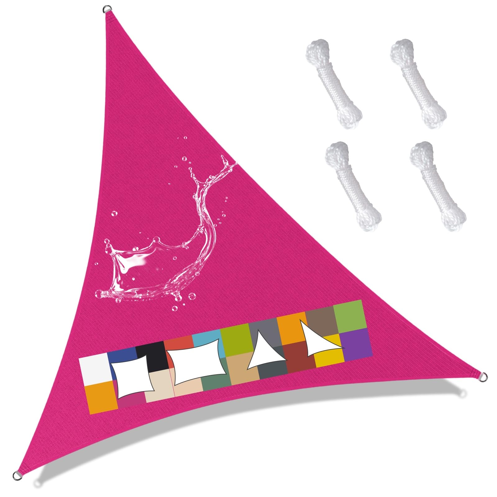 Voile d'ombrage triangulaire anti-UV pour ombrager une terrasse exposée plein sud