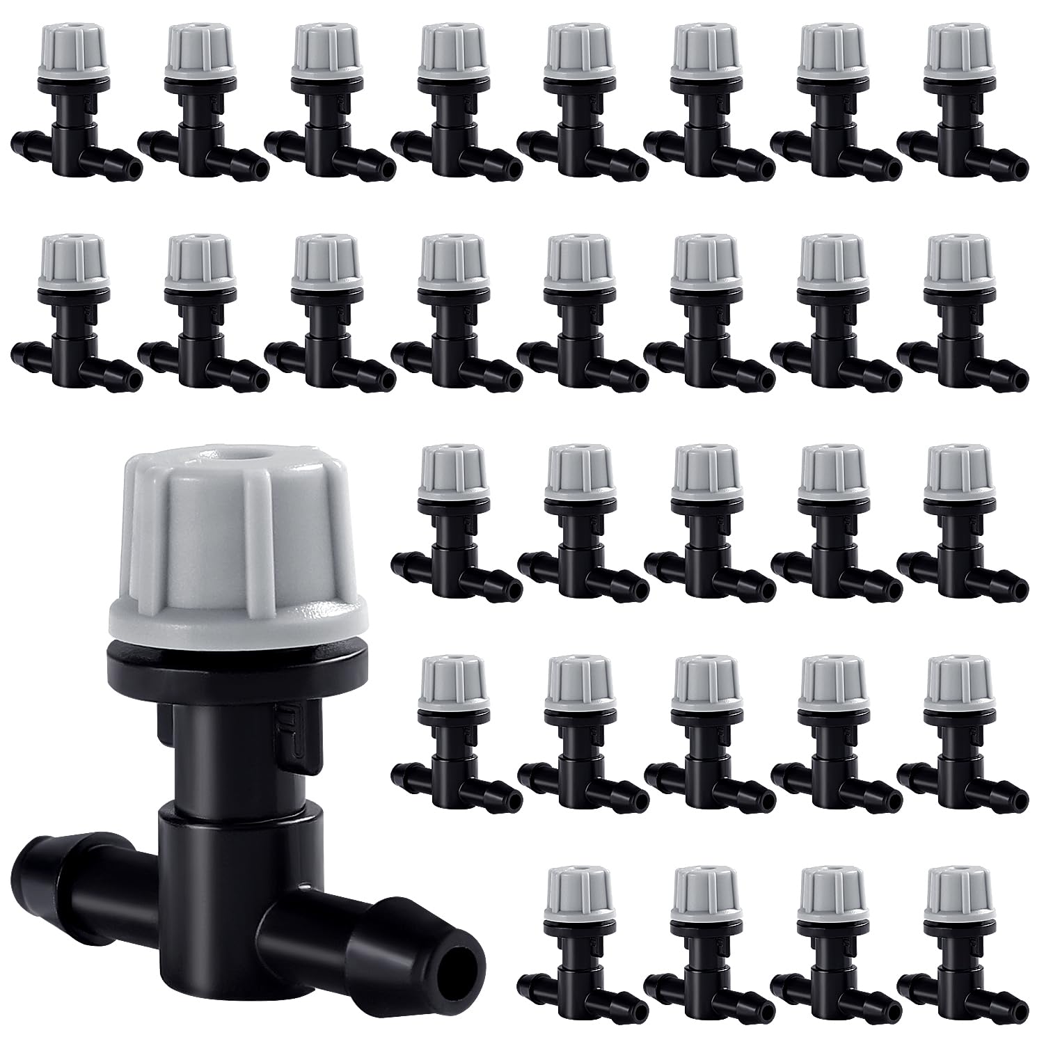 VooGenzek 30 PCS Irrigation Dripper Sprinklers, Micro Emitter Drippers Tee Joint, for 4/7mm Garden Hose