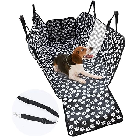 Amazon 新型 ペット ドライブ シート 犬用 ドライブシート 可視メッシュ窓 安全ベルト付きので 飛び出し防止 安心 の車用ペットシートカバー 犬猫ドライブ用品 カーシートカバー ボックス 多機能4way 防水 折り畳み 汚れ防止 収納 できるの犬ドライブ マット 全種犬用猫