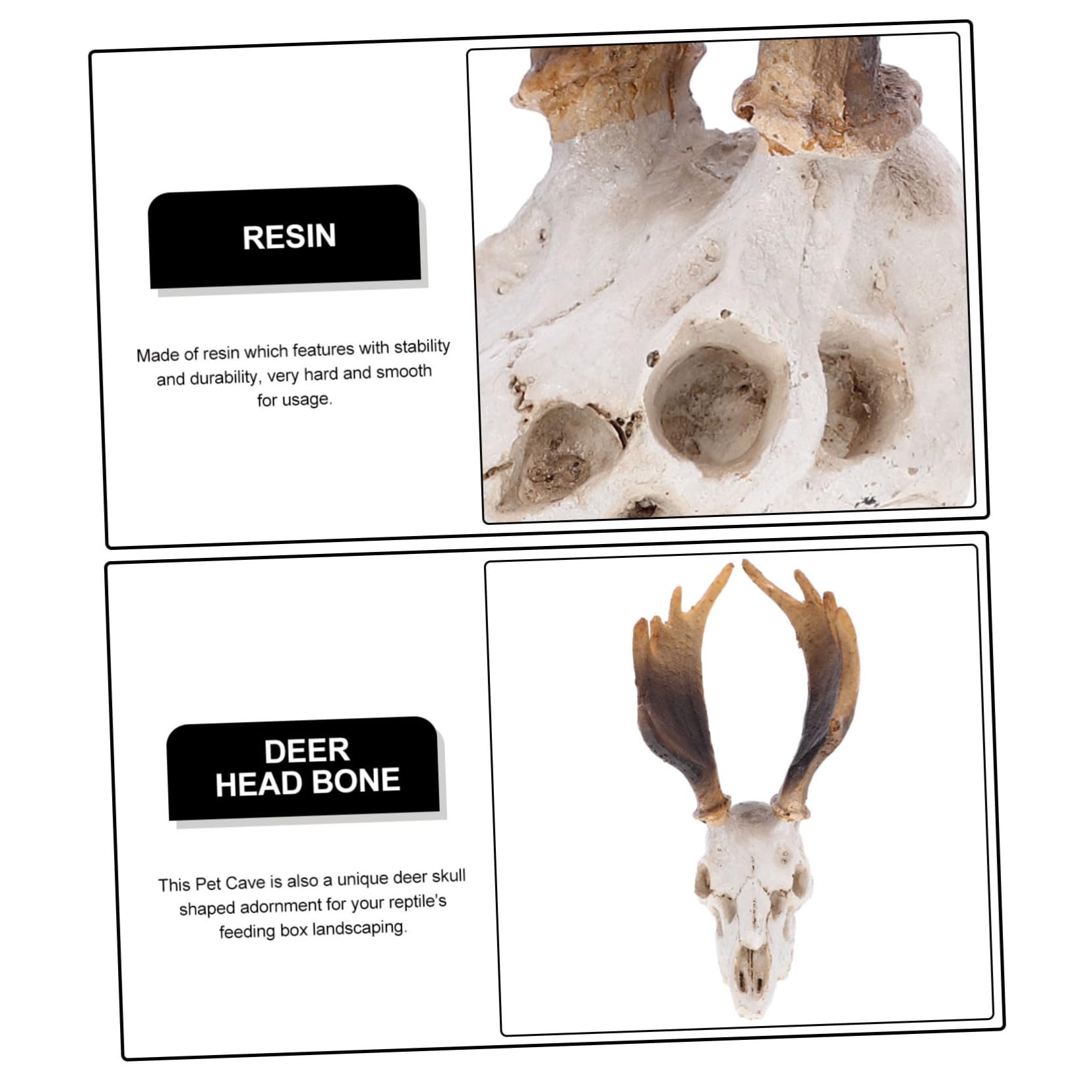 VANZACK 3pezzi Caverna Decorativa Per Rettili Con Design Testa Di Rifugio Per Piccoli Rettili Accessorio Per Terrari e Acquari Atmosfera Artistica Unica