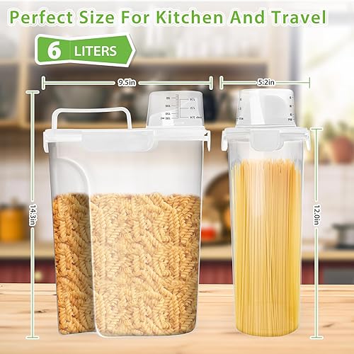 Miniatura 2 de Recipiente de almacenamiento de arroz, dispensador hermético de alimentos secos de 5 a 10 libras, recipiente de comida para mascotas, perros y