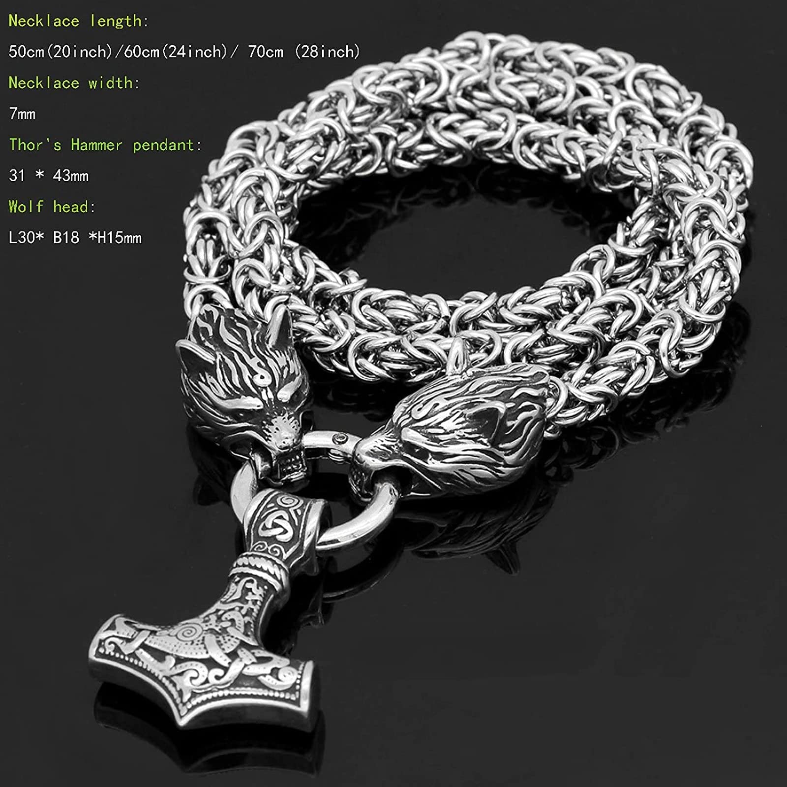 Orecchini Uomo Vikinghi Acciaio Inossidabile - Martello Di Thor, Lupo E Design Geometrico | Regalo Perfetto