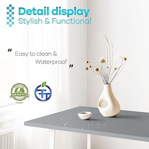 Miniatura 248 de Kaboon Mesa universal de 45.67 x 23.62 pulgadas, escritorio sólido de una pieza, encimera de melamina reversible, escritorios dobles, escritorio en