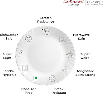 La Opala Tulip Passion Dinner Set, 33-Pieces, Multicolour