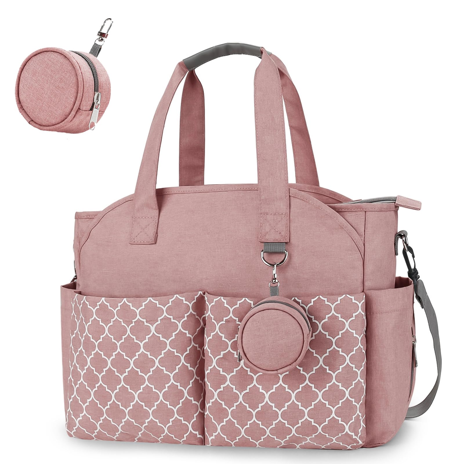 Sac à Langer Bébé Multifonction, 13 Poches Grande Capacité, Sac Maternité Imperméable Bandoulière, Sac pour Poussette avec Trousse Tétine, Sac de Voyage pour Maman et Papa