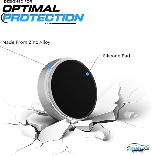 Miniatura 3 de True Line soporte para teléfono celular para el automóvil, para el tablero del auto, con imán, kit de montaje, para el volante, Plateado