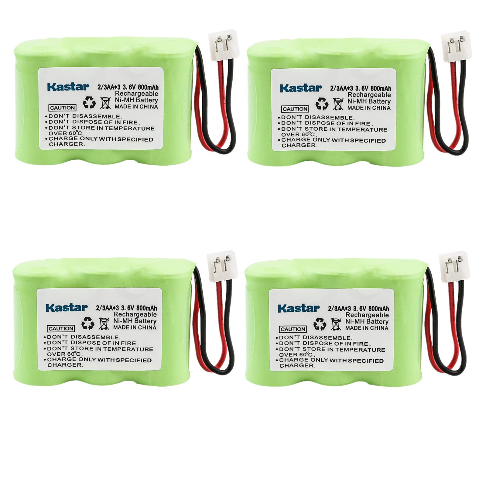 Kastar 4-PACK Ni-MH Rechargeable Battery Compatible with Vtech IA5870 IA5882 GZ2334 GZ2434 GZ2436 GZ2437 GZ2439 GZ2456 GZ2459, AT&T 2422 80-5074-00-00 Lucent 2422 Sanik 3SN-2/3AA30-S-J1 Cordless Phone