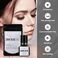 Vista 4 de Pegamento de pestañas sin ciano, impermeable, 8 semanas de largo, pegamento individual para pestañas, resistente al aceite, adhesivo para pestañas