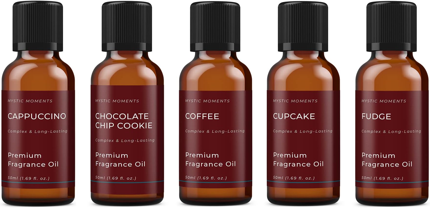 Mystic Moments | Coffee Shop Fragrant Oil Gift Starter Pack 5x50ml | Coffee, Cappuccino, Latte, Vanilla Latte & Mocha