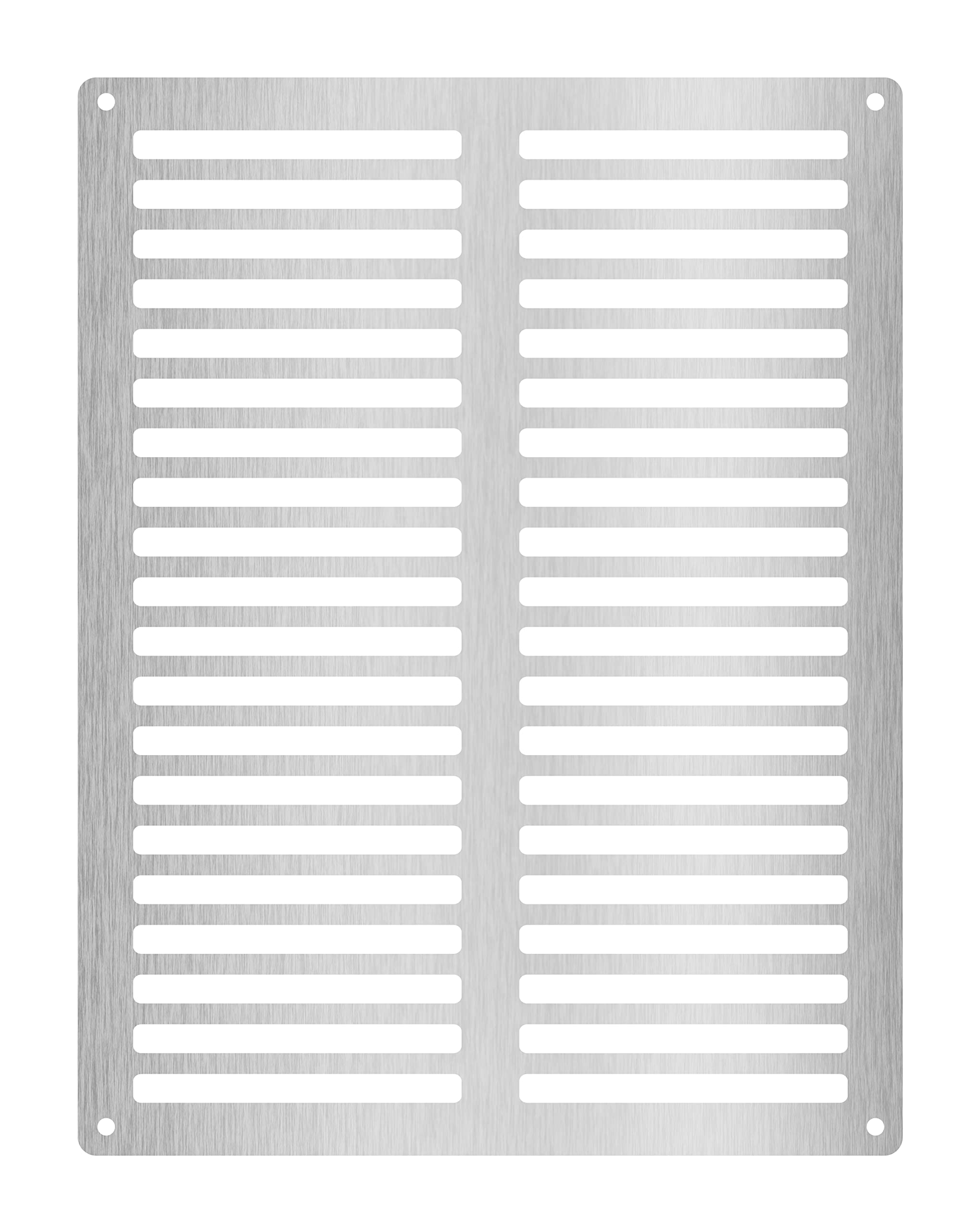 ADGO Gitter Tubond 3mm Aluminiumverbundplattengitter Silber gebürstet Witterungsbeständig Außen- oder Inneninstallation Außendimension: 30x40 Innenmaße: 26x36