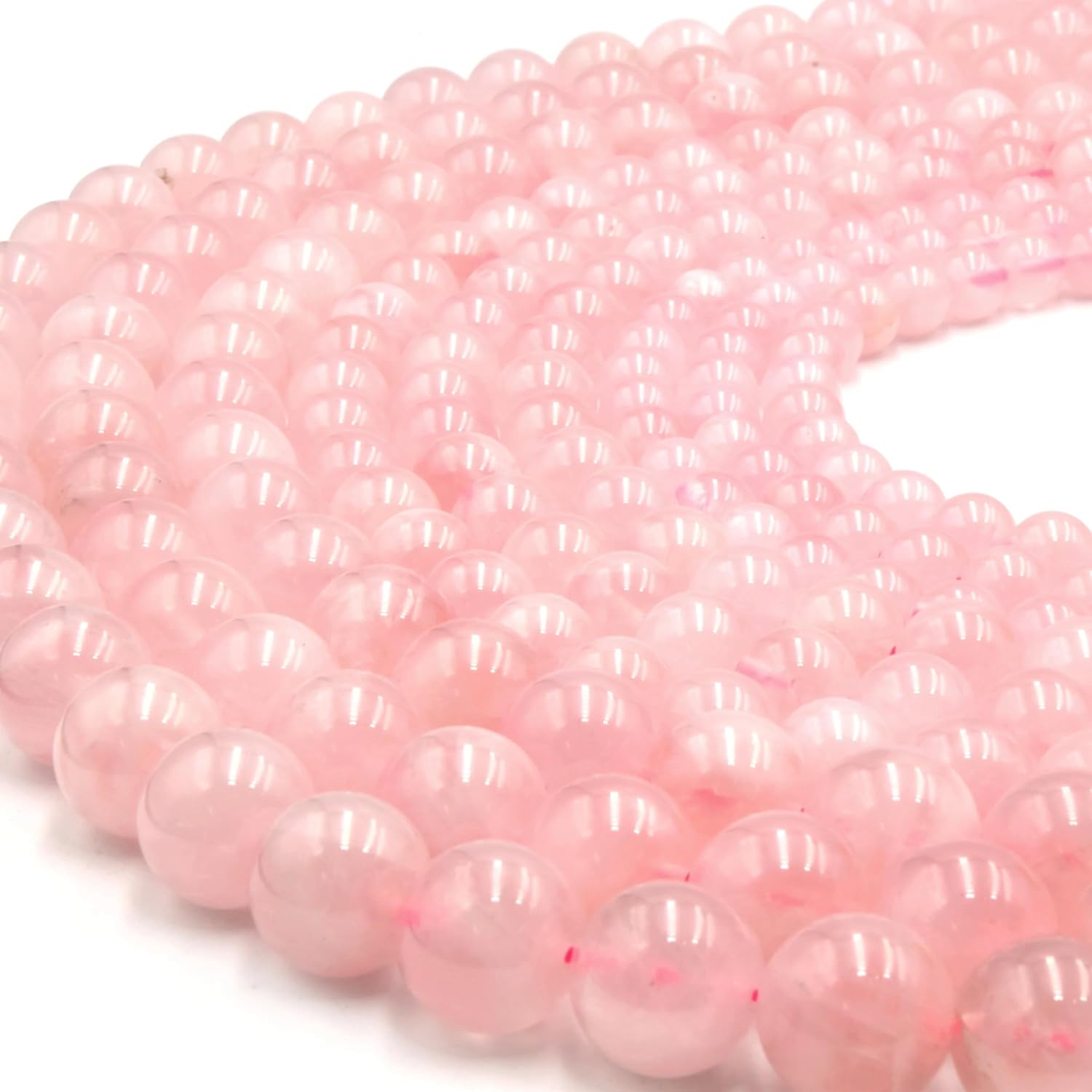 Madagascar Rose Quartz Beads | Smooth Round Beads | AAA Gemstone Beads | 10mm