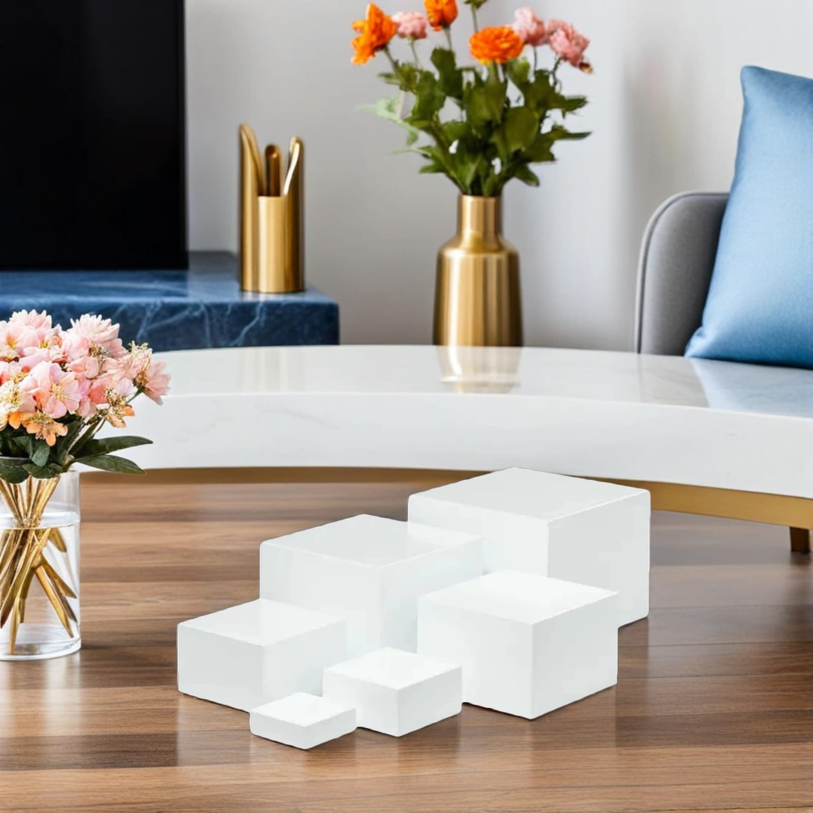 jojofuny 6 Piezas Soportes para Buffet Blancos de Plástico, Juego de Mesa