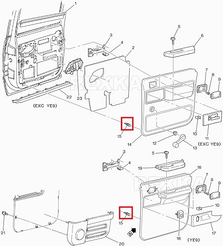 Miniatura 5 de Rexka 15 clips de retención para panel de moldura de puerta, 15612948, compatibles con GM Chevrolet GMC Tahoe Suburban Yukon Blazer Cadilac Escalade