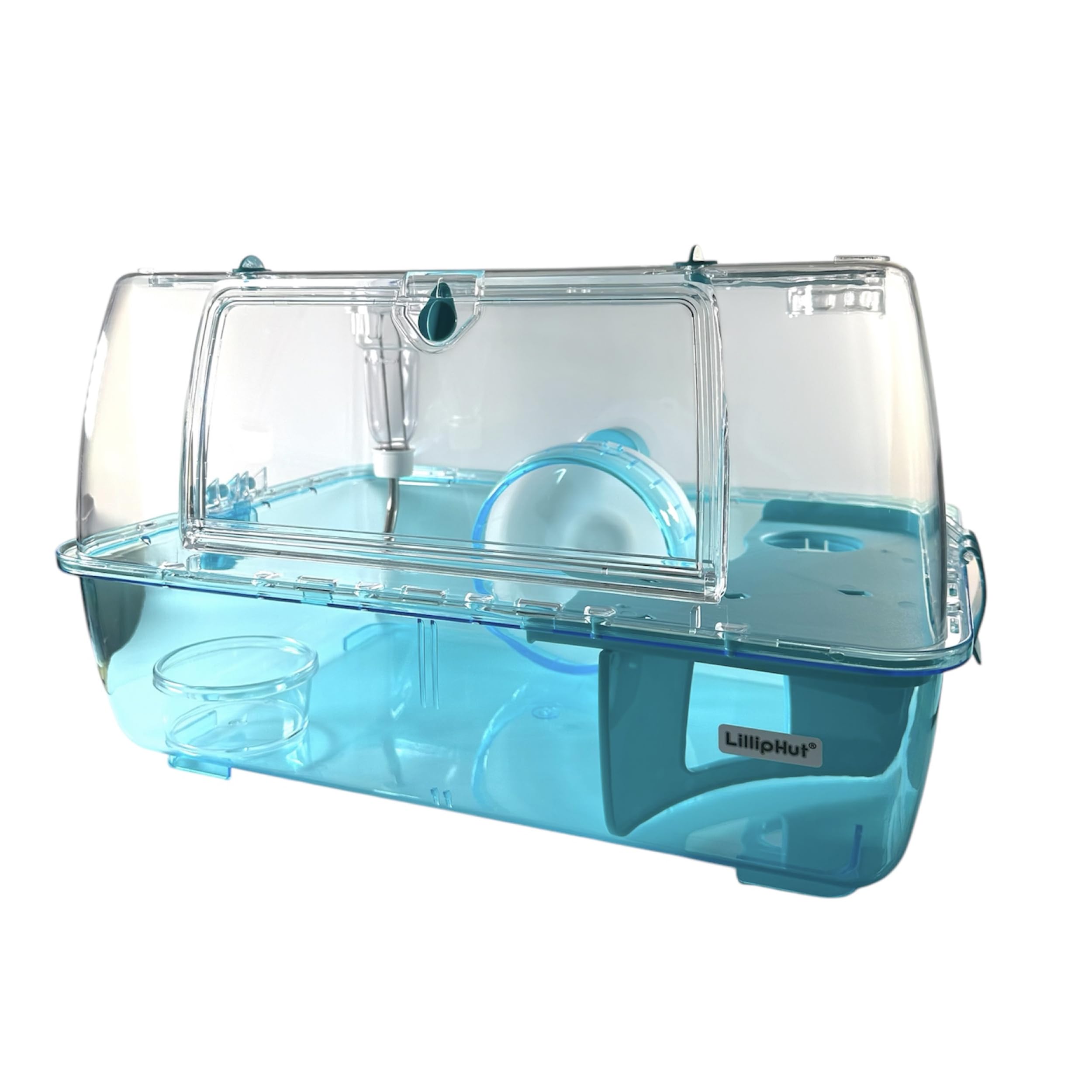 LillipHut Hamster Cage – Small Animal Habitat with Accessories, Durable and Compact Design for Hamsters, Gerbils, and Small Pets (Blue, Roomy)