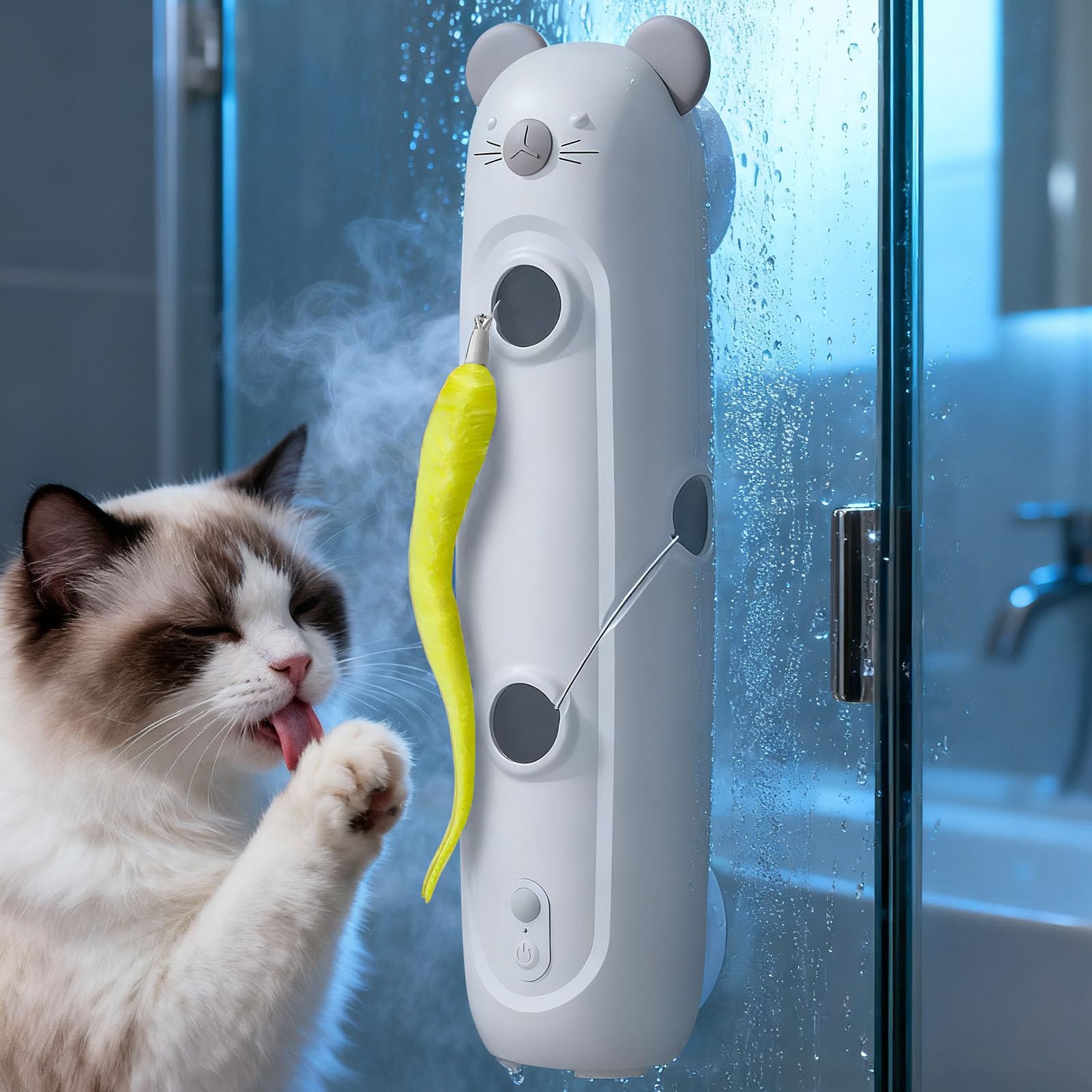 Juguetes para Gatos， Suministros automáticos de enriquecimiento Gatitos con Ventosa, for Sala Estar, Estudio, Pared, Puerta, Piso, liberación energía