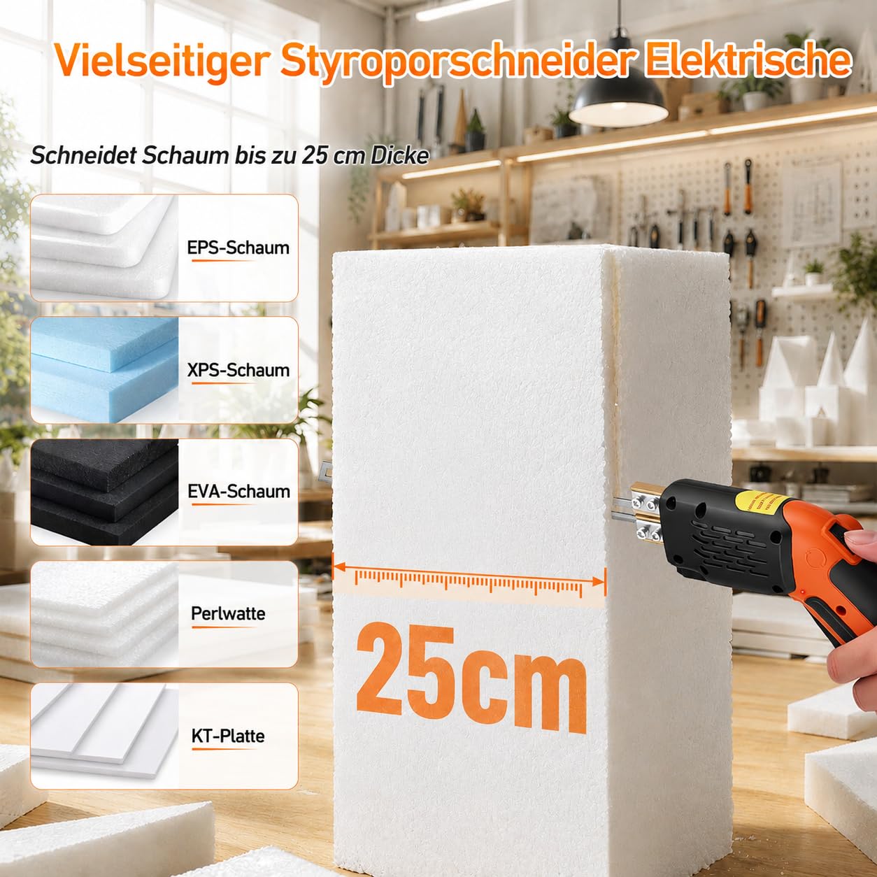 300W Styroporschneider Elektrische, 16 Stufen 55-600°C, Luftgekühlter