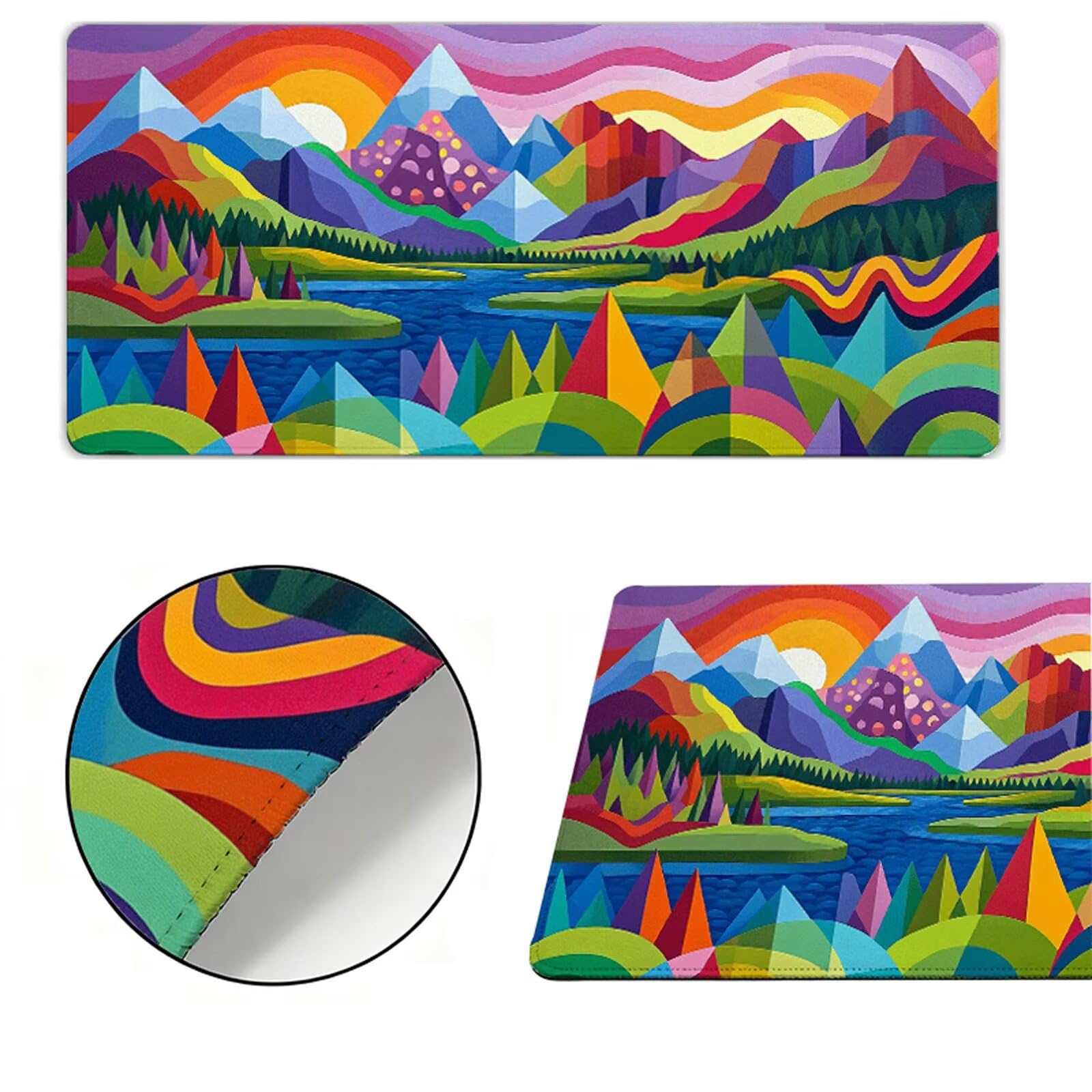 Podkładka pod mysz XXL 1000x500x3mm podkładka pod mysz kolorowa podkładka pod mysz abstrakcyjna poprawia precyzję i szybkość, wodoodporne antypoślizgowe, szyte krawędzie, akcesoria do gier, komputer