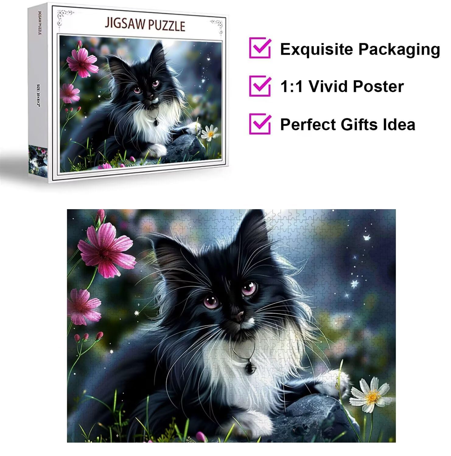1500 sztuk puzzli dla dorosłych, gry rodzinne, kwiat kota, n-508