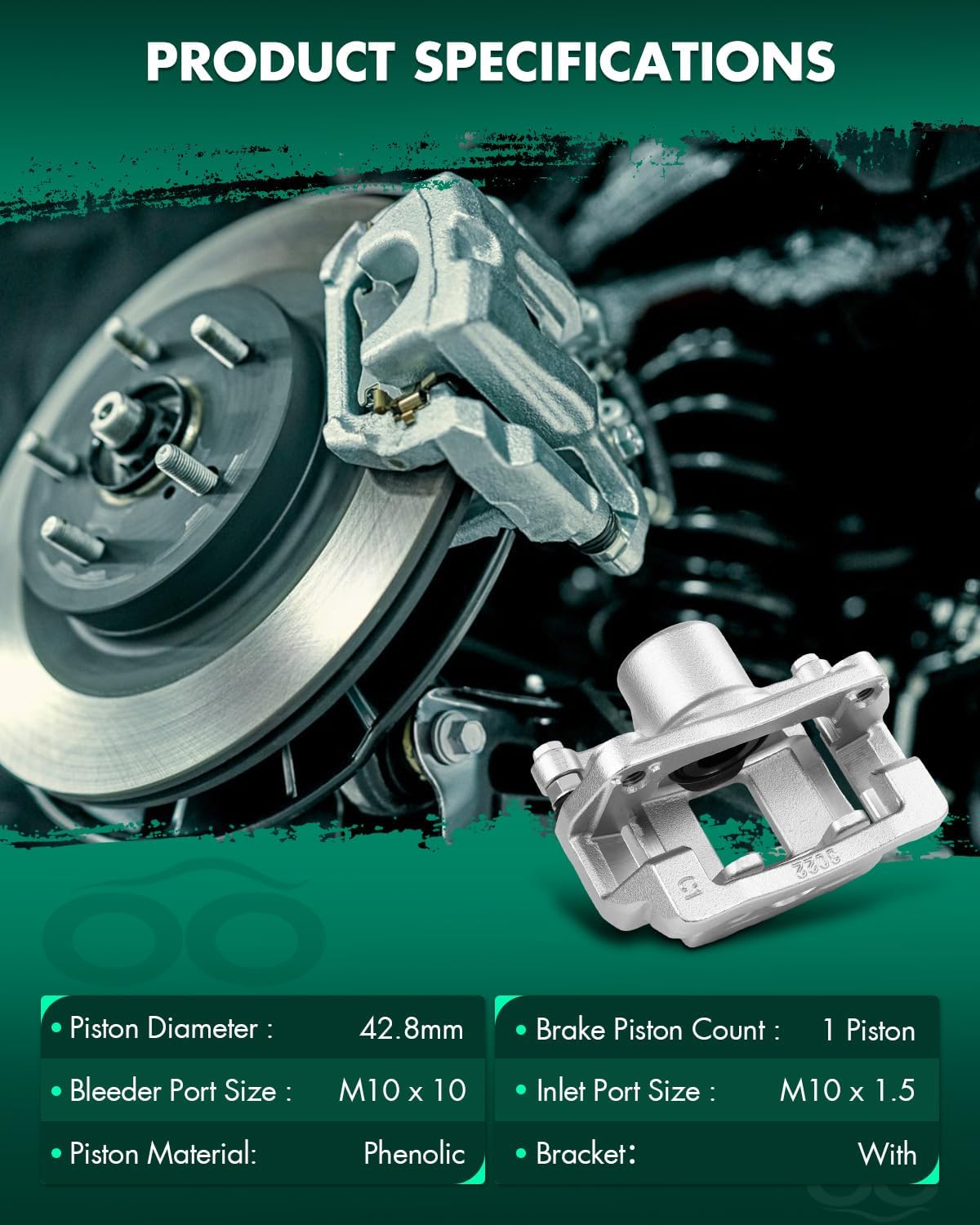 SCITOO 18B5541 Rear Right Disc Brake Caliper Assembly w/Bracket For Cadillac For ATS 2013-2019,For Cadillac For CTS 2014-2019