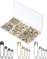 Mr. Pen Safety Pins 600 Pack Assorted Sizes & Colors - Anti-Rust Steel, Secure Lock for Clothes, Crafts & Quilts