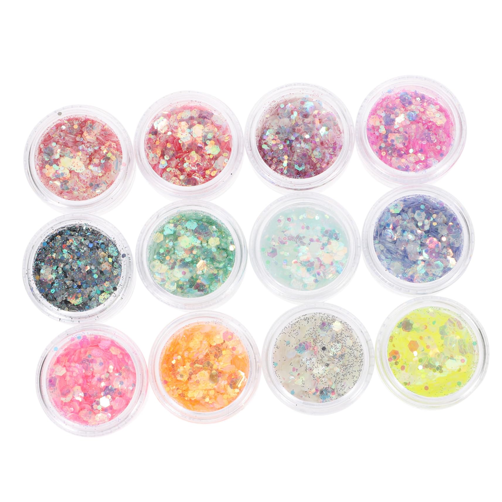Purpurina Corporal Luminosa 12 Cajas de Brillo Glitter para Maquillaje | Gel de Lentejuelas, Acabado Decorativo para Pecho y Uñas, Adecuado para Fiestas y Navidad