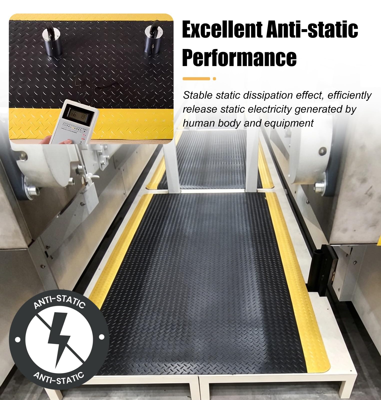 Suelo Garaje Alfombra Ergonómica Antifatiga para Trabajo de Pie, Alfombrilla Acolchada Antideslizante de 20 mm de Grosor, Alfombra Antiestática para Taller | 80x200cm(31.5x78.7in)