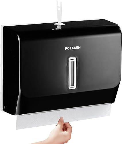 Miniatura 7 de Dispensador de toallas de papel multipliegue para montaje en pared, adhesivo compacto blanco, sin taladrar ni tornillos, se adapta a toallas de mano