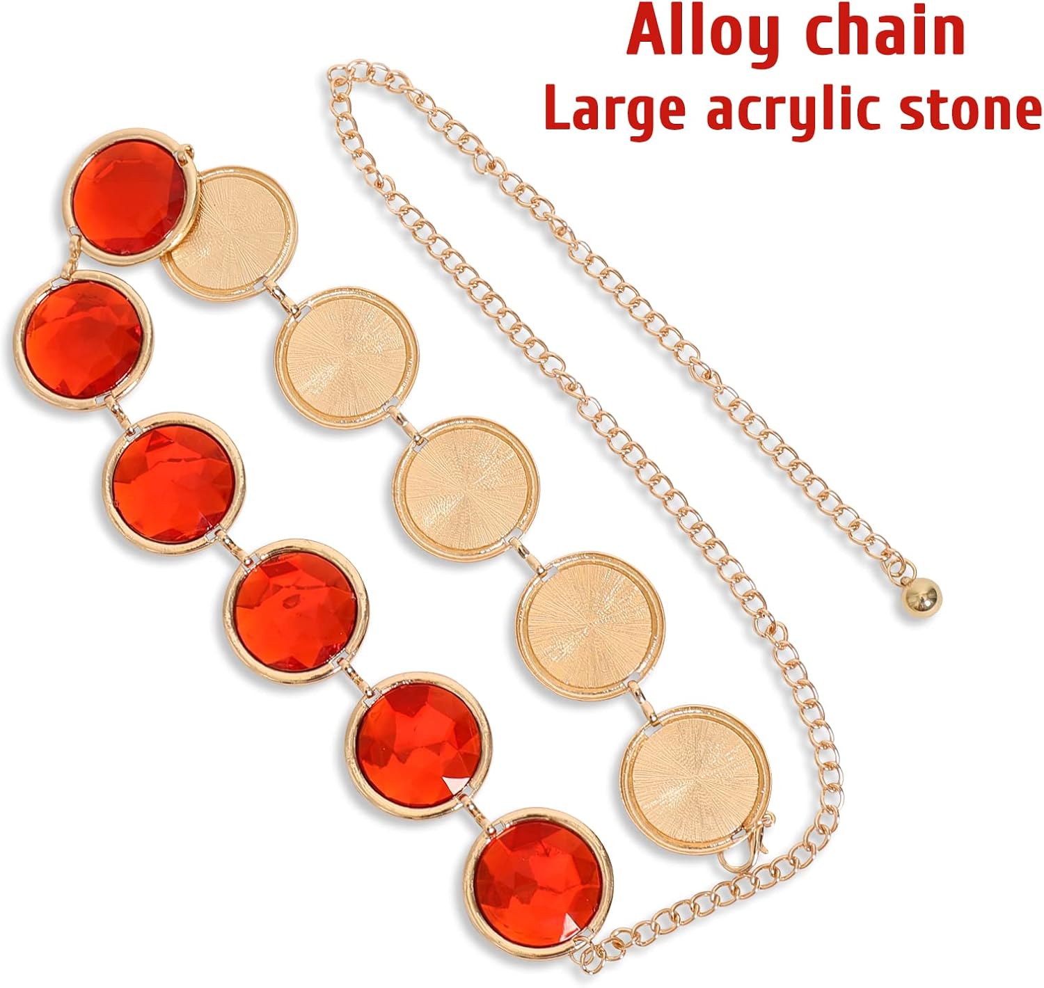 Raven Belt Raven Cosplay Costume Red Gem Belt Jewel Waist Chains Accessories Halloween Cosplay Props for Women - Image 2