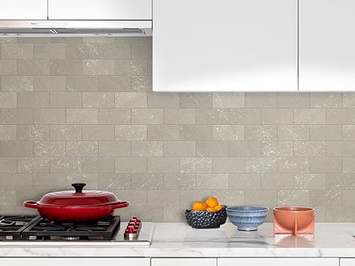 Miniatura 8 de COLAMO Swatch - Azulejo de metro grande de 6 x 12 pulgadas para pared de cocina, azulejos autoadhesivos para baño, sala de estar, decoración de pared