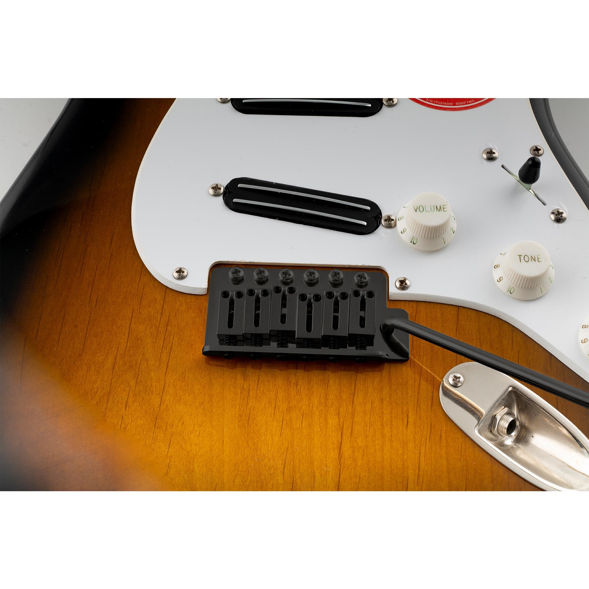 Musiclily Ultra 52,5mm ST Guitarra Puente Tremolo Bridge 6 Tornillos con Selletas Latón Moderno 36mm Bloque Latón para Guitarra Eléctrica tipo Strat, Negro | Bloque de latón de 36 mm, para guitarra eléctrica Strat Style