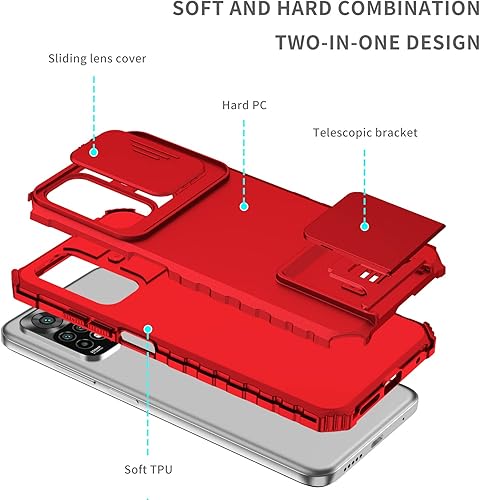 Miniatura 2 de Funda compatible con Xiaomi Redmi Note 12 Pro 4G Dimensional Soporte Ventana Deslizante Teléfono Móvil Funda Protectora a Prueba de Golpes Cubierta