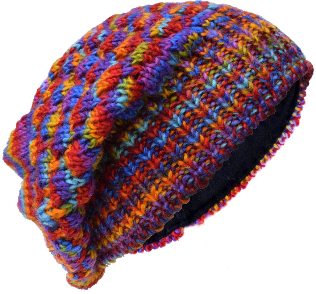 Gheri Men's S Woolen Knitted Fleece Lined Multicoloured Beanie Hat