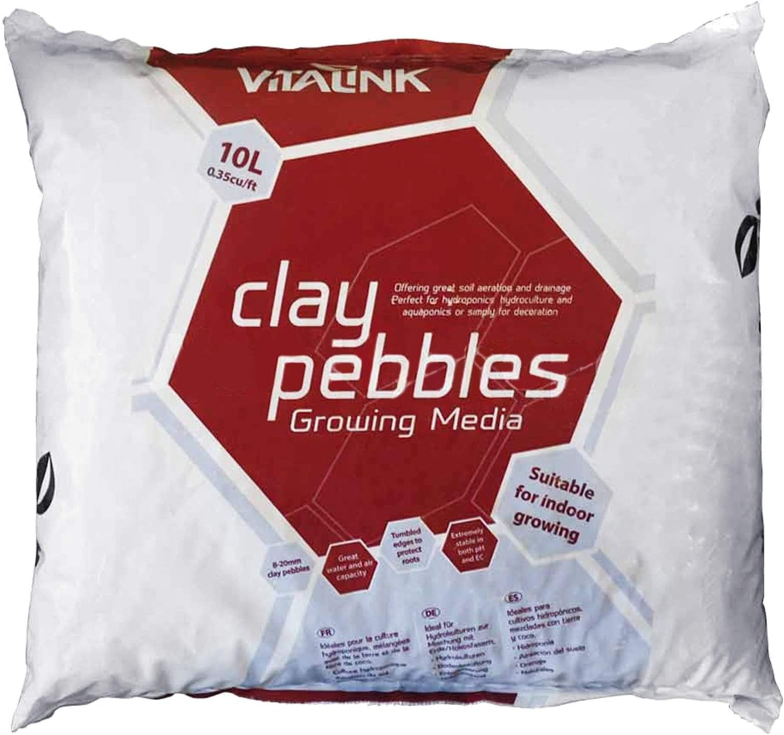 VitaLink 02-050-105 10L Clay Pebbles Bag, Grey