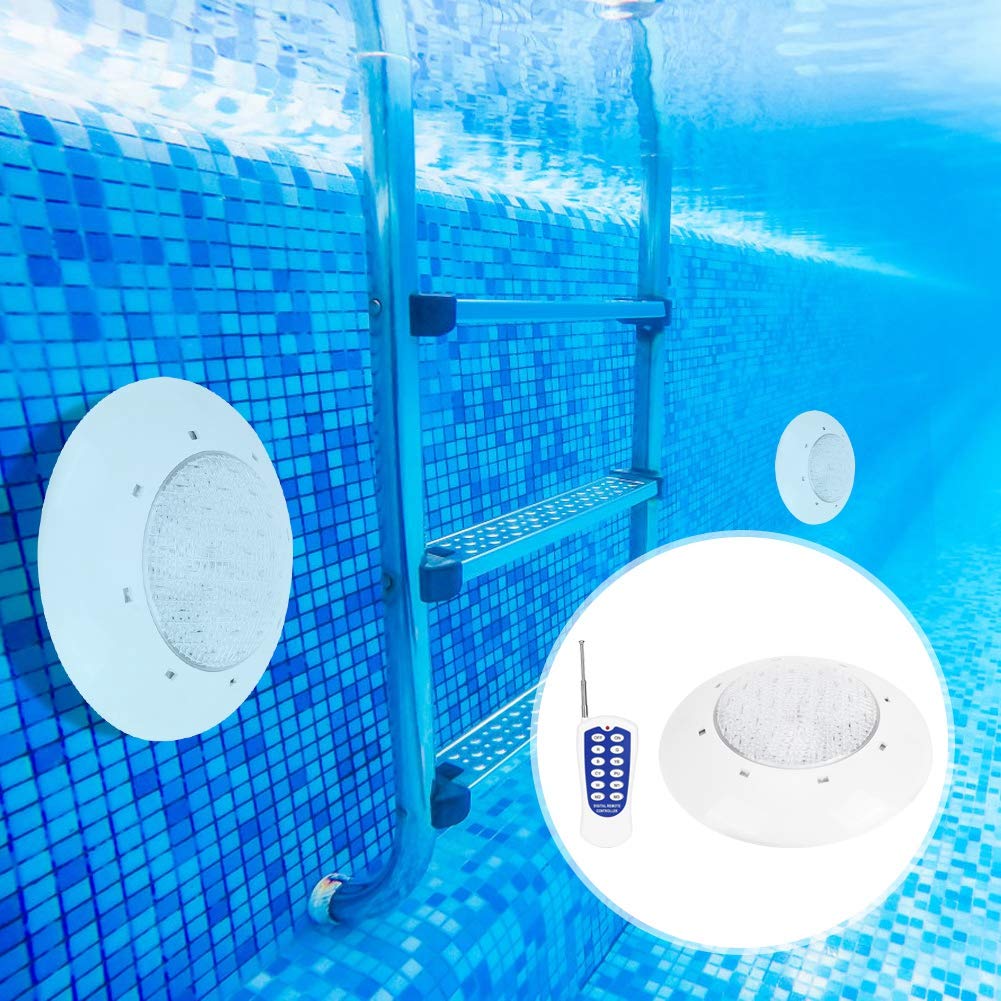Fafeicy Luce Subacquea 45W 460LED con Telecomando, Lampada da Parete per Piscina Cambia Colore per Paesaggio, Bassa Tensione AC12V, Impermeabile IP68, RGB, Angolo 120°