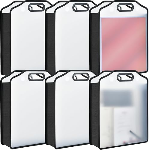 Supkiir 6 organizadores de almacenamiento de papel para álbumes de recortes, hojas de 12 x 12 pulgadas, folio de papel expandible con asa portátil y