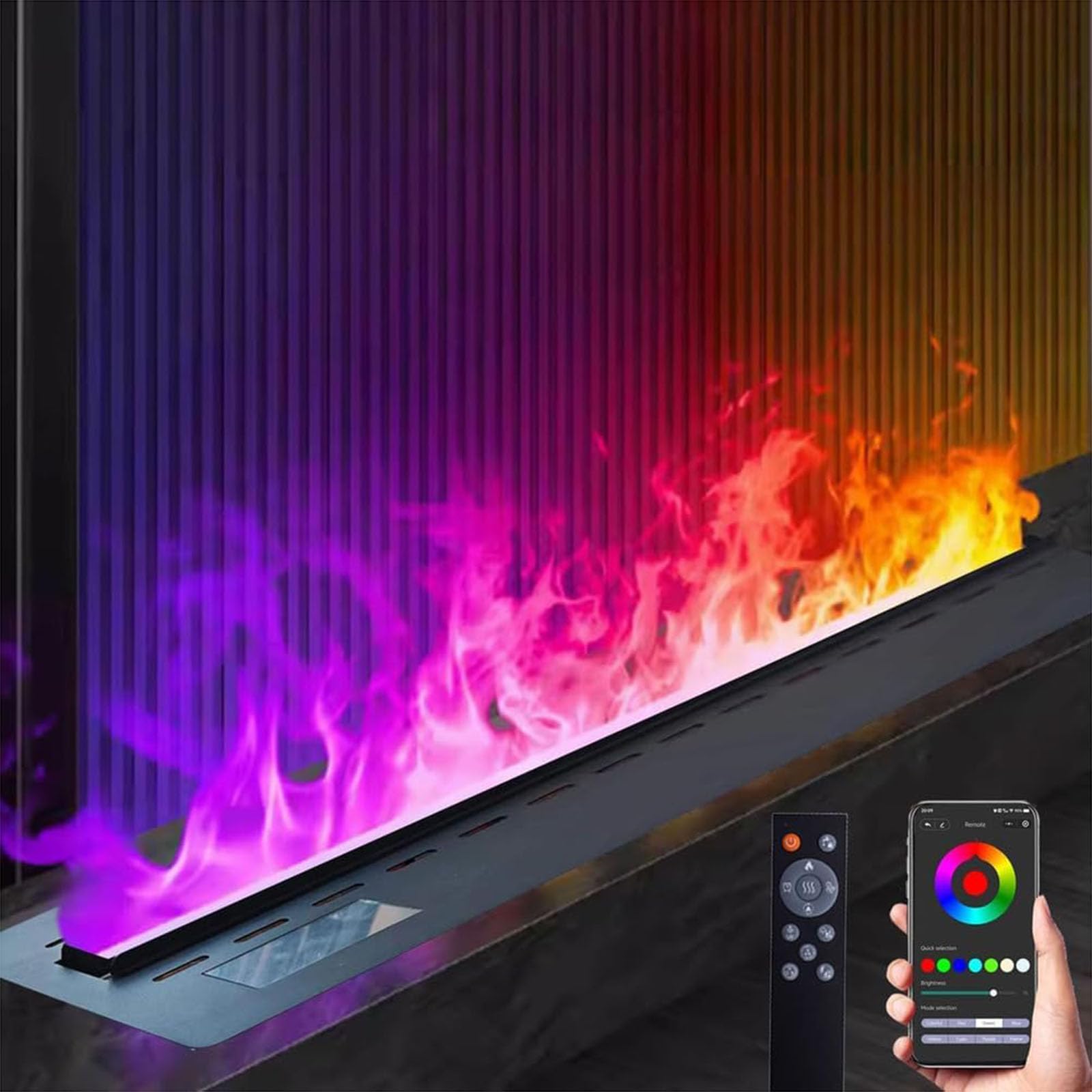 Camino A Vapore Acqueo Camino Automatico 3D Atomizzazione A Vapore con Telecomando Touch Screen E Umidificatore Disponibile in Varie Dimensioni per Decorazioni,01,80cm/31.4in