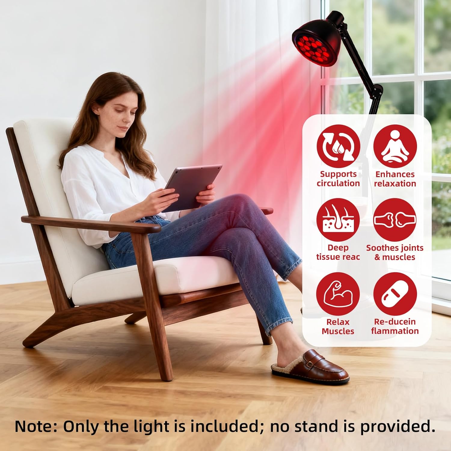 ENJlEYI Red Light Therapy, 660nm 810nm850nm 940nm, 18 Dual chip LEDs, Aluminium Shell, Portableand Targeted High lrradiance for Skin, PainRelief, Anti-Aging, Muscle Recovery