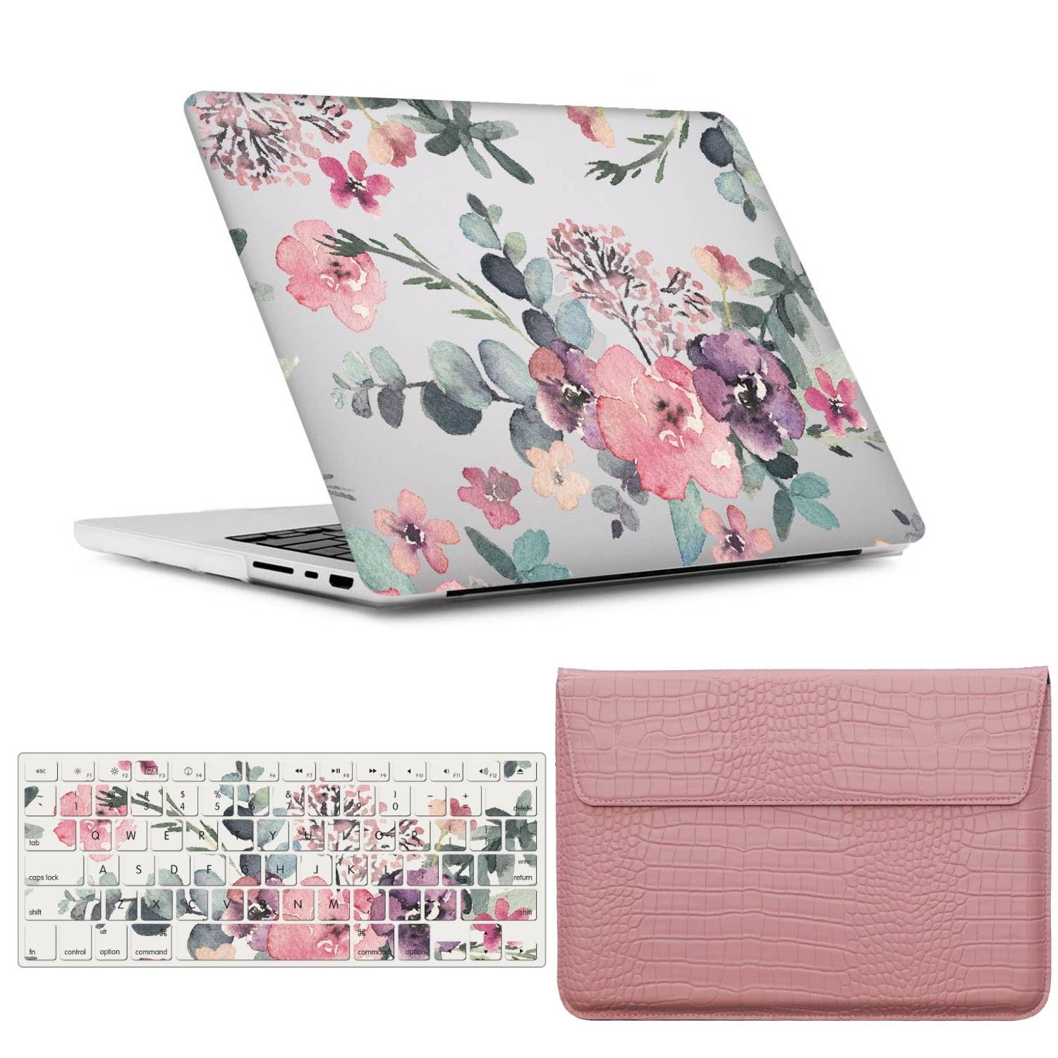 Carcasa de cuero para MacBook Pro 13 texturizada premium con kit accesorio 8